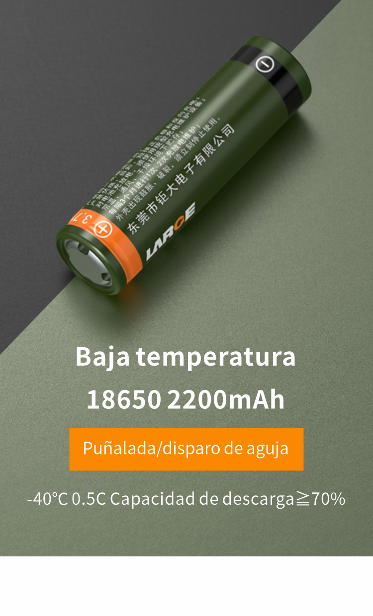 Celda de baja temperatura 18650 con prueba de punc